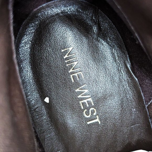 Nine West Women Ronda Brown Fabric Zip Lug Dressy Office Boots size 11 - Picture 5 of 12